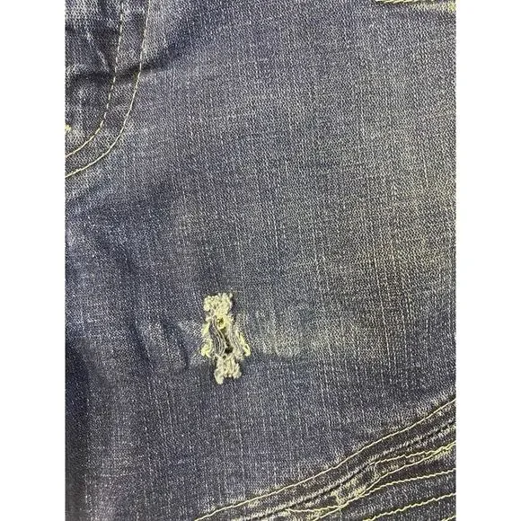 True Religion Jeans Mens Size 31 Moto Slim Blue Distressed